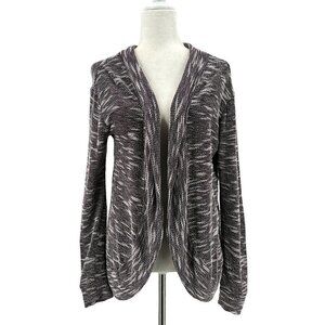 Marine Layer Retro Purple White Knit Cardigan Sweater Womens Small